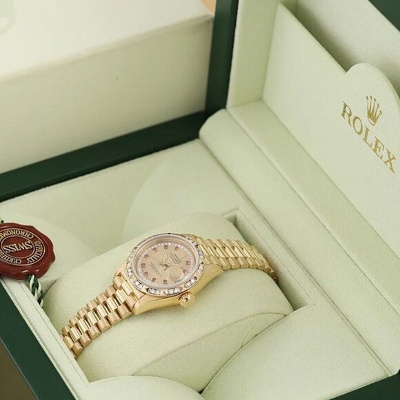 WOW! LADIES ROLEX 1CT++ PRESIDENT RUBY 18KT WITH FULL BOX AND TAG main image 3
